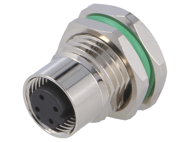 Contact; M12; PIN: 4; vrouwelijk; code D-Ethernet; THT; IP65,IP67 Contact; M12; PIN: 4; vrouwelijk; code D-Ethernet; THT; IP65,IP67
